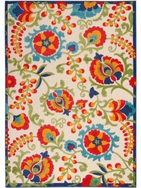 3’6” x 5’6”/ Nourison Veranda Indoor/Outdoor Area Rug, Fiesta,